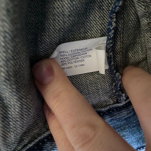 Gap Kids Denim Jean Jacket‎ with Hood Skulls XL 2010 - Picture 3 of 8